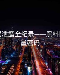 全面数据泄露全纪录——黑料网今日流量密码