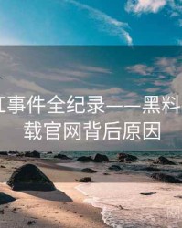 独家网红事件全纪录——黑料社app下载官网背后原因