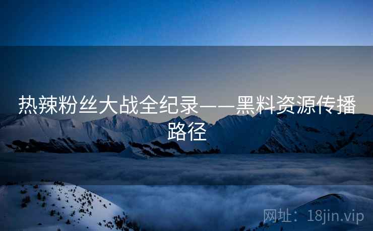 热辣粉丝大战全纪录——黑料资源传播路径