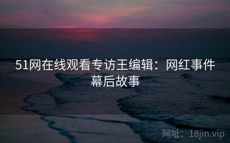 51网在线观看专访王编辑：网红事件幕后故事