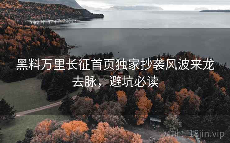 黑料万里长征首页独家抄袭风波来龙去脉，避坑必读