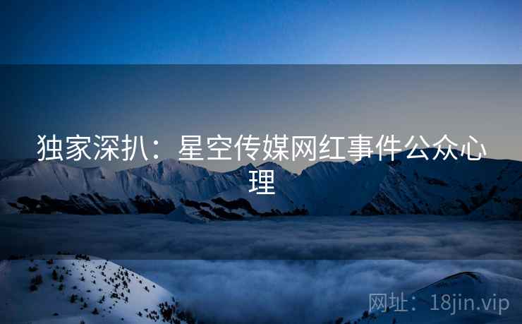 独家深扒：星空传媒网红事件公众心理