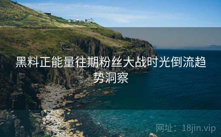 黑料正能量往期粉丝大战时光倒流趋势洞察